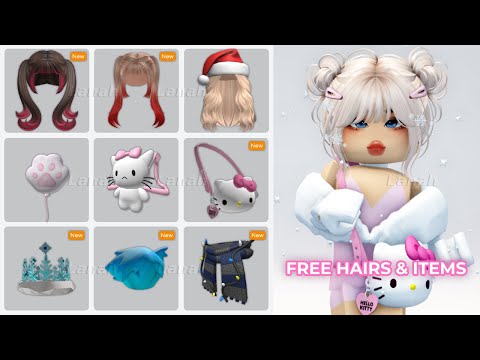 GET NEW ROBLOX FREE ITEMS, HAIRS & HELLO KITTY ITEM