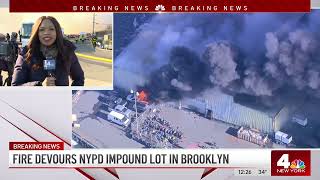 Fire DEVOURS NYPD Evidence Warehouse in Brooklyn | News 4 Now