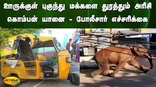 ஊருக்குள் புகுந்து மக்களை துரத்தும் அரிசி கொம்பன் யானை - போலீசார் எச்சரிக்கை | Theni | Jaya Plus