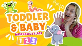 Toddler \u0026 Baby Learning Videos! Learn Animals, First Words, \u0026 Numbers with Miss Katie + Baby Songs