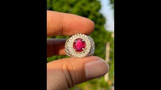 Natural 1.66ct red ruby hq top quality no heat memo gri