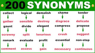 Learn 200 HELPFUL Synonym Words in English To Strengthen Your English Vocabulary