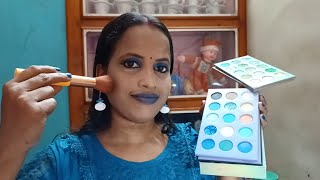 ASMR doing my Blue  Makeup