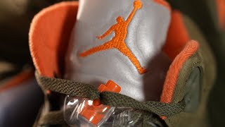 “Step into style with the timeless allure of the Air Jordan 5 Retro“Olive”❤️👟” #unboxing #aj5 #gbny