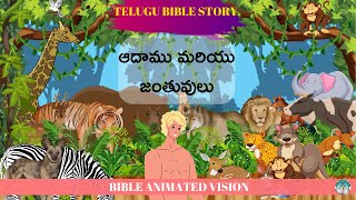 ఆదాము మరియు జంతువులు \\TELUGU BIBLE STORY\\BIBLE ANIMATED VISION\\02-06-23