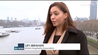 ITV news interview Ufi Ibrahim, CEO of the British Hospitality Association
