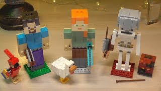 Builds ⏩ LEGO Minecraft "BigFigs" Steve + Alex + Skeleton 21148 21149 21150