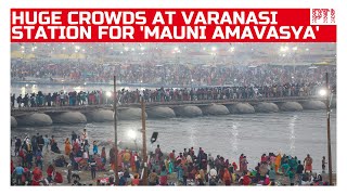 Varanasi: Large crowds seen at railway station as devotees head to Prayagraj for holy dip