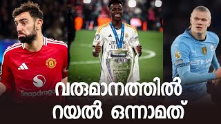 വരുമാനത്തിൽ റയൽ ഒന്നാമത്..!! Clubs with most revenue