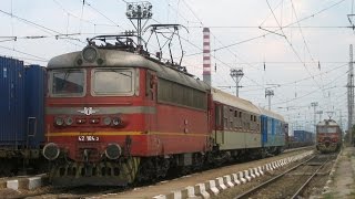 Bulgaria: BDZ Class 42 electric loco departs from Volujak on a Sofia to Dragoman train