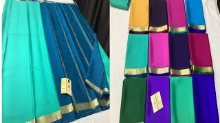 9527470809 #Exclusive #pure crepe #mysore #silk #saree  Body allover plain and contrast small border