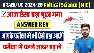 BRABU Poltical Science 1st semester Question Paper 2024-28 | Brabu poltical science answer key 2025