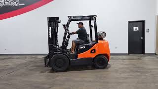 2010 DOOSAN G30P-5 6000LB PNEUMATIC LPG FORKLIFT STK 13089