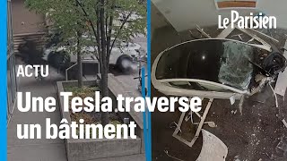 États-Unis : une Tesla se crashe à plus de 110 km/h et traverse un bâtiment