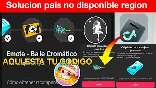 CODIGO Canjear EMOTE BAILE CROMÁTICO Sarten free fire DROPS Tik tok Recompensa No disponible region