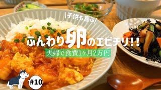 【節約料理】【献立】子供が喜ぶ⁉︎ふんわり卵のエビチリ丼☆愛犬とまったり晩ごはん♪#節約料理#料理動画#夫婦2人暮らし