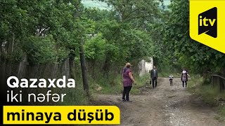 Qazaxda iki nəfər minaya düşüb