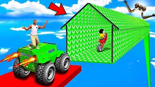 Shinchan & Franklin Tried The Speed Booster House Tunnel Parkour Challenge In GTA 5 In Telugu