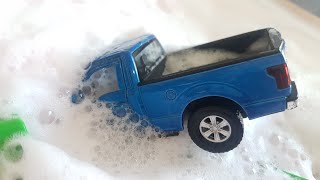 Toy Cars Getting Washed with Foam Soap - Car Wash Video for Kids