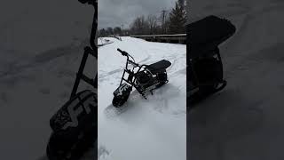 Ripping the Frp Mini Bike in the Snow.#snow #fyp #viralvideo