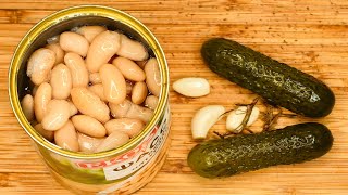 I take a JAR of BEANS and pickles! I make a fabulous salad! A delicious recipe from simple products