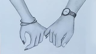 Holding Hands pencil sketch || Valentine's Day special