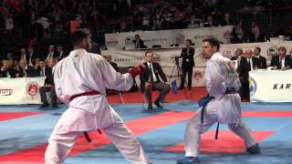 Qualification Kumite -75kg. BUSA vs KASERER. 2015 European Karate Championships