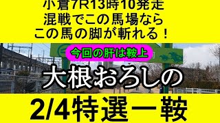 【競馬予想】2月4日の特選一鞍【大根おろし】