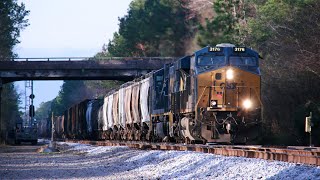 CSX 3176 leads M41029 with an Ex Conrail SD70AC through Hardeeville, SC