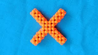 How to make Beaded Letter 'X' | Alphabet Letter 'X' Keychain making with beads | DIY | Beads Craft