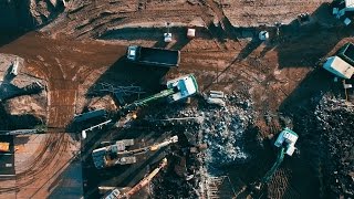 Werk op en langs de A9 Gaasperdammerweg van boven in 4K video