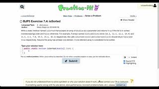 Exercise 7.4 (isSorted) Java Tutorial || Practice-It