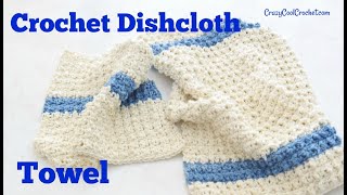 Easy Crochet Dishcloth and Kitchen Towel