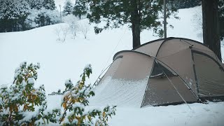 【ソロキャンプ】雪でも朝までぐっすり快眠 冬キャンプ 雪中キャンプ