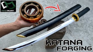 Rusty BEARING Forged into a One Handed KATANA with Scabbard