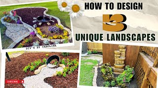 How To Design 3 STUNNING & Unique Landscapes|NO DIGGING REQUIRED 🙌🏾