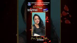 Excelsior 2k24-Ms.Janani Actress Jerusalem College  of Engineering (Autonomous)