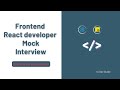 React JS mock Interview | React interview questions | React JS Live Coding