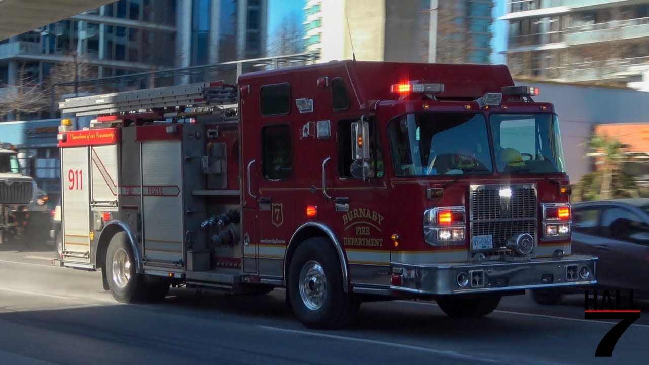 Burnaby Fire Department - Engine 7 Responding - YouTube