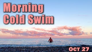 Lake Erie morning cold swim October 27, 2024