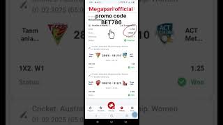 Megapari official promo code BET786 Megapari official Match Bet and win this bet