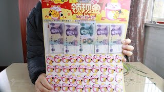 80块钱买了一整版招财猪抽奖，能中到1000元现金大奖吗？