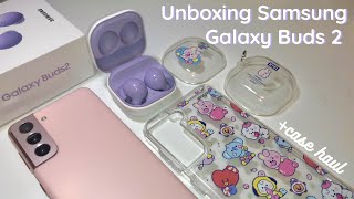 Samsung Galaxy Buds 2 💜 unboxing + case haul✨