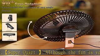 SLENPET 6 inch USB Desk Fan, 4 Speeds, Ultra-quiet, 90° Adjustment for Better Cooling, Portable Min