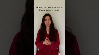 How to recover your voice if your voice is tired! #shorts