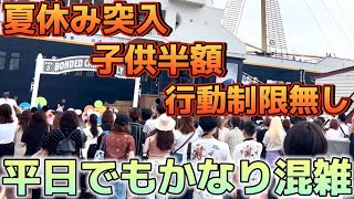 夏休み＆子供料金半額で、一気に混雑したディズニーシーの様子