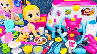 LIVE 🔴 Satisfying with Unboxing Pinkfong Ambulance Doctor Toys , Cute Doll Mealtime Playset | ASMR