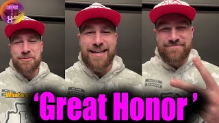 Travis Kelce SHOUTS OUT to Fans after he Wins Walter Payton NFL Man of the Year