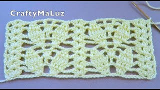 #CROCHET# TUTORIAL#PUNTO EN DISEÑO DE HOJAS | punto a crochet para diferentes proyectos