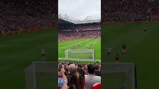 Bruno Fernandes penalty kick vs Aston Villa, Emiliano Martinez reaction . Fans View